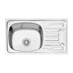 Cera Dakota Lite 32x18 inch Stainless Steel Single Bowl Kitchen Sink with Drainboard, Matt Finish, Top Mount, 0.8 mm Thick, Grade: 202, B4622102-image-74