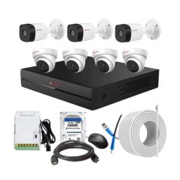CP Plus 2.4MP Indoor &a; Outdoor CCTV Combo Kit with 8Ch DVR, 4 Dome 3 Bullet Camera, 8Ch SMPS, 70m Cable, 2TB HDD &a; Connector-12