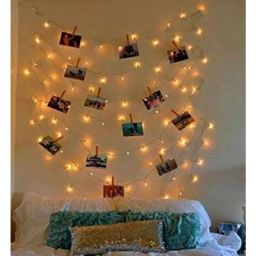 Tucasa 8m 30 Bulbs Yellow 20 Wooden Clip Photo Hanging Decorative String Light, DW-438-16