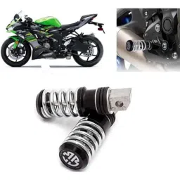 Auto Pearl 2 Pcs Steel Black Foot Rest Spring Coiled Set for Ninja ZX-6R BS6-picture-49
