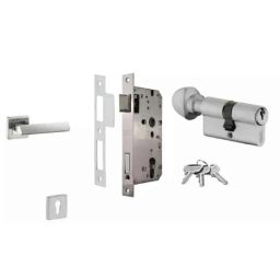 Dorset ML Series Elmo 70mm Stainless Steel Door Handle Lock Set with Knob &a; Key (Pack of 2)-picture-46