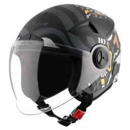 Vega BZ1 ABS Dull Black Grey Open Face Helmet, Size: Large-picture-23
