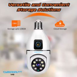 Cybernautt V4B 2MP+2MP Dual Lens FHD Smart WiFi Camera with Motion Detect, Alarm, 2 Way Audio, Notification, Human Detect &a; Support SD Upto 128GB image 4
