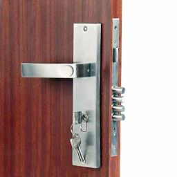 Homexpert Fasino 10 inch 60mm Stainless Steel Satin Finish Cylindrical Plate One Side Key Mortise Door Lock Set-image-66
