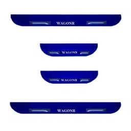 Car Accessories Hub 4 Pcs Acrylic Black Sill Scuff Plate Set with Blue LED for Maruti Suzuki WagonR Old-image-51