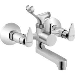 Prestige Snow Brass Chrome Finish Silver Wall Mixer with Clutch-image-40