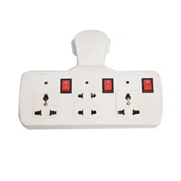 Elegant Casa 6A 4+3 ABS White Universal Multi Plug with Individual Switch Buttons-picture-0