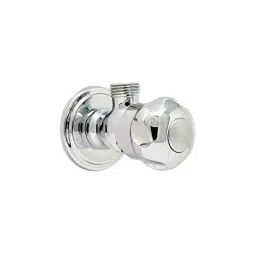 Oleanna OBFMN02 Brass Silver Chrome Finish Angle Cock with Wall Flange-image-97