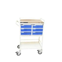 Complete Care 45x60x45cm Mild Steel Powder Coated Medicine Trolley with Plastic Alkon Drawers &a; Wheel, CCH-183 (A)-40