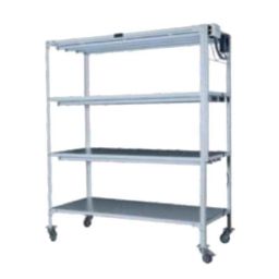 NSAW TCR-5C 48x18 inch 5 Shelves Stainless Steel Tissue Culture Rack with 16 Pcs Tubes, 8 Pcs Bulbs, 4 Pcs UV &a; Timer, NSAW-1305-48