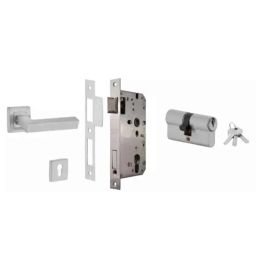Dorset ML Series Nero 60mm Stainless Steel Door Handle Lock Set with Both Side Key Cylinder (Pack of 3)-image-76