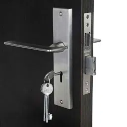 Homexpert Bentley 8 inch 60mm Stainless Steel Silver Cylindrical Plate Mortise Door Lock Set-image-80