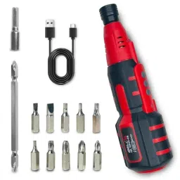 iBELL 6.35mm 3.6V Cordless Screwdriver &a; Tester with USB Micro-B Charging Port &a; 10 Pcs Screw Bits, BS03-06-22