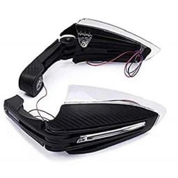 Meenu Arts Motorcycle Handguards with Led Light for 7/8 inch Grips - 300 * 140 * 110Mm (Black) Folding Type Universal for All Bikes Q-10-24