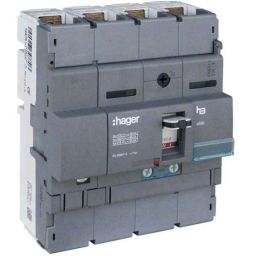 Hager 250A 4 Pole h3 Thermal Magnetic Release MCCB, HNB251U, Breaking Capacity: 40 kA-17