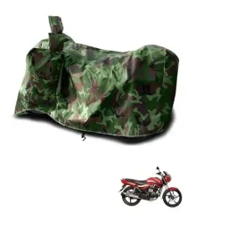 Kozdiko Polyester Jungle Print Waterproof Bike Body Cover with Mirror Pockets &a; Buckle Belt for Hero Achiever-picture-32