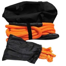 4XFORZA 9m 25mm Kinetic Recovery Rope with 1/2 inch 22cm Synthetic Rope Soft Shackles Combo-image-45