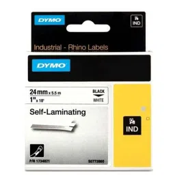 Dymo S0773860 Rhino 24mmx5.5m Vinyl Black on White Self Laminating Tape, 1734821-picture-21