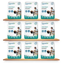 Everactiv 10 Pcs 28-45 inch White Polyethylene Adult Diaper with Aloe Vera &a; Wetness Indicator Set, IX-QVAZ-HOJN, Size: L (Pack of 9)-image-6