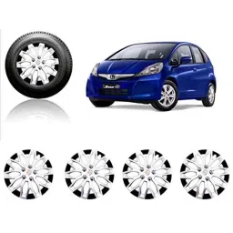 Auto Pearl 4 Pcs 14 inch ABS Silver &a; Black Car Wheel Cover Set for Honda Jazz-picture-7