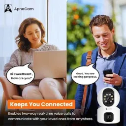 ApnaCam 2MP Dual-Lens Indoor Smart WiFi Camera for Pets, Baby Monitor with 360 deg View, Siren, Spotlight, Motion Detect, 2-Way Talk &a; Color Night Mode image 5