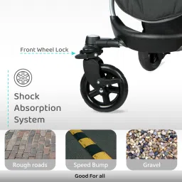 r for rabbit Chocolate Ride Stroller with Front suspension wheel & Reversible Handle Stroller image 4