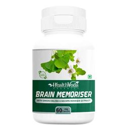Health Veda Organics 60 Pcs Plant Based Brain Memoriser with Ginkgo Biloba Supplement Capsules-1