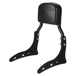 AOW Harley Style Backrest Support Pillion Balck Cushion Back Rest Full Black Bar for Royal Enfield Models RE-08-39