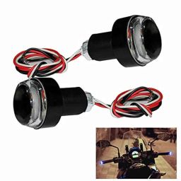 Miwings Side Handle Bar Led Blinker Light Turn Signal Led Light Indicators For Bikes 2Pc Set (Blue &a; White) Lamp For All Bikes-19