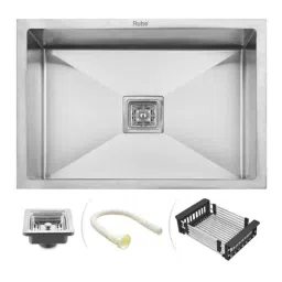Ruhe 24x18x10 inch Stainless Steel Matt Finish Single Bowl Handmade Kitchen Sink, 13-0103-02-EX-picture-36