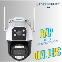 Cybernautt Z6Y 6MP Dual Lens Full HD PT Smart WiFi Camera with Colour Night Vision, Motion Detect, Alarm, 2 Way Audio &a; Free 128GB Memory Card image 3