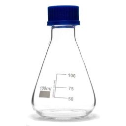 ABGIL 100ml Borosilicate Glass Erlenmeyer Narrow Conical Flask with Screw Cap, ABG1524-15