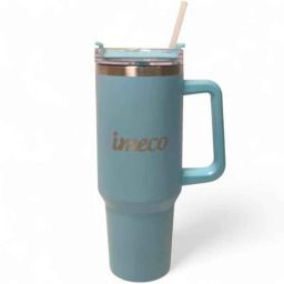 Im Eco Eco-Sip 850ml Stainless Steel Sky Blue Sipper with Handle &a; Straw-55
