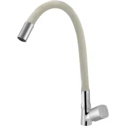 IRIS DIXY Brass Chrome Finish White Flexible Swan Neck Pillar Tap-image-95