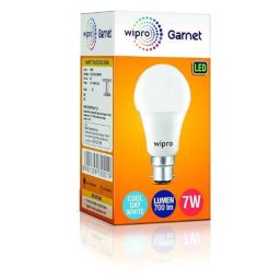 Wipro Garnet B22 7W Polycarbonate Cool Day White LED Bulb, N70001 (Pack of 10)-24