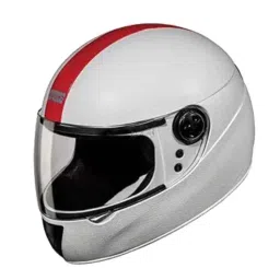 Studds Chrome Elite Expanded Polystyrene White With Fluorescent Red Strip Full Face Full Face Helmet, Size: Medium-picture-16