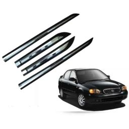 SureStrive 4 Pcs Black &a; Silver Side Door Car Beading Set for Maruti Suzuki Baleno Old Model-45