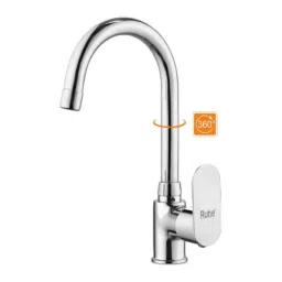 Ruhe Demure Brass Chrome Finish Single Lever Sink Mixer with Medium 15 inch Round Swivel Spout, 11-0326-RM-image-33
