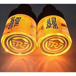AOW Handle Bar End Dual Led Crystal Side Indicator Lights (Blue) for Royal Enfield Models K-6.28(Set of 2)-53