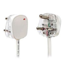 Palfrey 5A 3 Socket White Polycarbonate Extension Board with Two Pin Socket, Master Switch &a; 2m Wire, 52 image 5