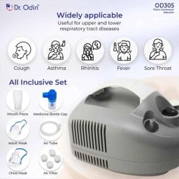 Dr Odin OD-305 6ml Grey Piston Compressor Nebulizer with Complete Kit with 2 Years Warranty image 3