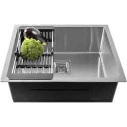 Fossa FS-03 21x18x9 inch Stainless Steel Matt Finish Silver Single Bowl Handmade Kitchen Sink-image-9