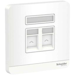 Schneider Electric AvatarOn RJ45 Polycarbonate White Wallplate for 2 Keystone, E8332RJS_WE-picture-33