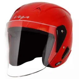 Vega Lark DX ABS Red Open Face Helmet, Size: Large-picture-48
