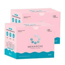Menarche 40 Pcs Regular Flow &a; 20 Pcs Heavy Flow Premium Organic Cotton Tampon Combo, MTPHR002-19
