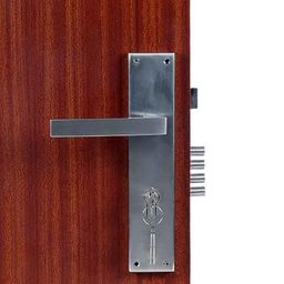Handle Waala MG308 10 inch 60mm Stainless Steel Satin Finish Cylindrical Plate Both Side Key Mortise Door Lock Set-image-100