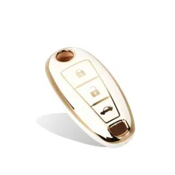 Flymaster Thermoplastic Polyurethane White TPU Car Key Cover, WHITE-TPURKE-3-picture-22