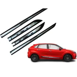 SureStrive 4 Pcs Black &a; Silver Side Door Car Beading Set for Maruti Suzuki Baleno New Model-24