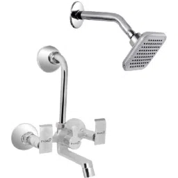 Prestige Qubix 2 Pcs Brass Chrome Finish Wall Mixer &a; Grand Shower Head Set-image-24
