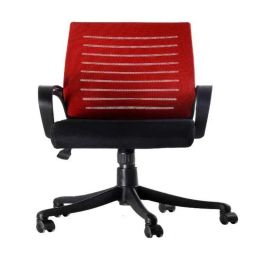 Regent Boom Net &a; Metal Black &a; Red Mesh Chair-116